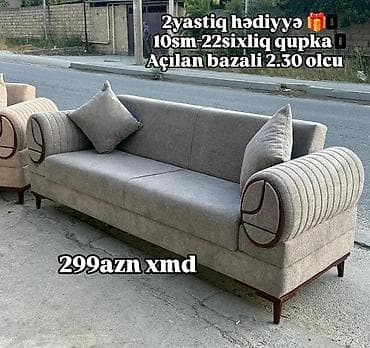 acilan divan: Açılan-bazalı divan – 2.30 m ölçü • Qatlanan mexanizm: yatacaq — 3