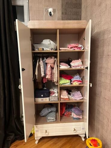 Məişət kimyəvi maddələri: Açılan, 2 qapılı Düz dolab, Qarderob, paltar dolabı — 4