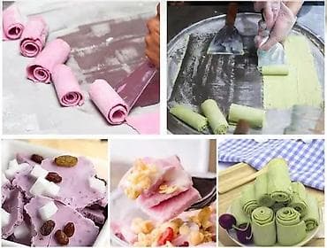 Rolled dondurma (ice cream roll) hazırlamaq üçün peşəkar soyuducu — 5