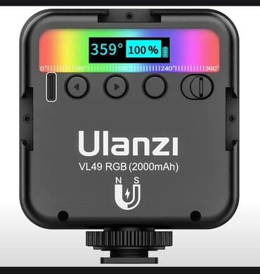 çəkiliş üçün işıq: Ulanzi VL49 RGB LED işıq - RGB rəng diapazonu: 360° HSI rəng — 3