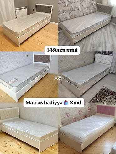 ev mebeleri: Tək nəfərlik çarpayı – müxtəlif başlıq dizaynları ilə. - Standart — 1