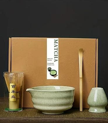 çay desti: Çay dəsti, rəng - Yaşıl, Keramika, Yaponiya — 1