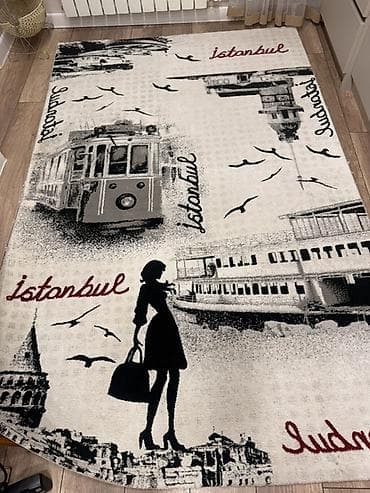 İstanbul temalı xalça - Dizayn: İstanbulun simvolları – retro