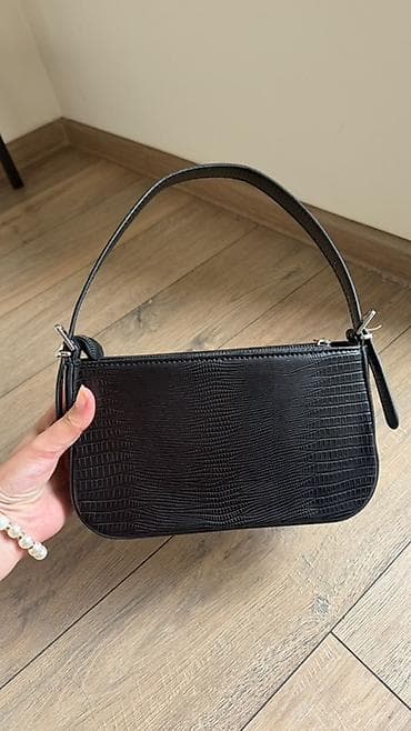 supreme bel çantası: Qara çiyin çantası – mini baguette stili — 1
