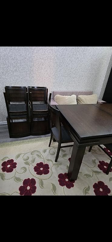 ucuz vitrin: Qonaq otağı üçün mebel dəsti - Material: tünd qəhvəyi ağac rəngli — 7