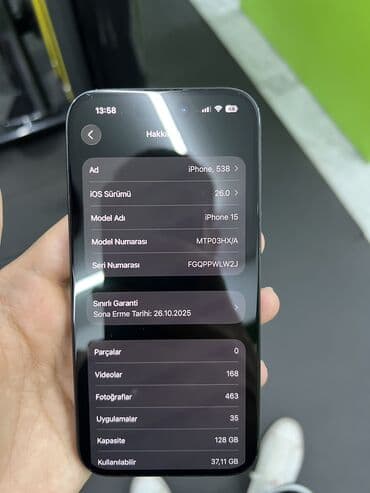 iphone 15 kreditle: IPhone 15, 128 GB, Black Titanium, Barmaq izi, Simsiz şarj, Face ID — 4