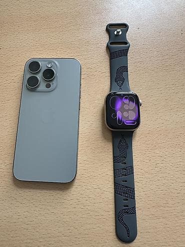 IPhone 15 Pro, 256 GB, Natural Titanium, Barmaq izi, Face ID, Simsiz şarj — 1