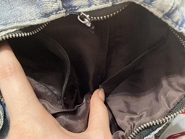 Toy paltarları və aksesuarları: Denim çiyin çantası - Material: açıq mavi yuma effektli denim (cotton — 2