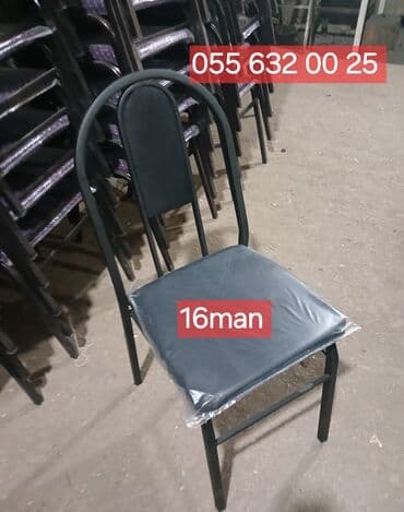 Masalar: Metall karkaslı stullar - Çərçivə: qara rəngli, möhkəm metal — 1