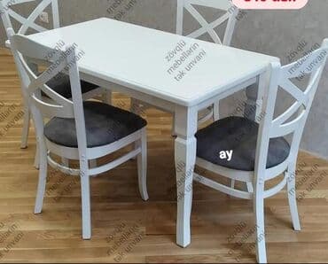 stol desdi: Mətbəx üçün, Dördbucaq masa, 4 stul — 17