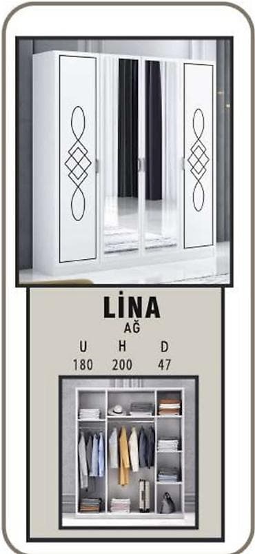 koridor ucun mebel: LİNA ağ geyim şkafı,dolab,qarderob Fabrik istehsalı mebellərin topdan — 1