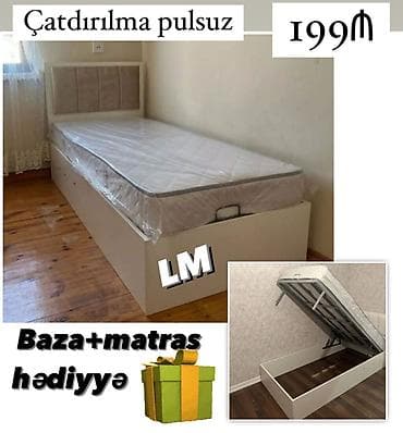 tek kravat: Yeni, Təknəfərlik çarpayı, Bazalı, Matras ilə — 2