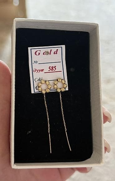 Ювелирные изделия: Серьги, Pandora, Желтое золото, 585 проба, 31 г, Бесплатная доставка — 1