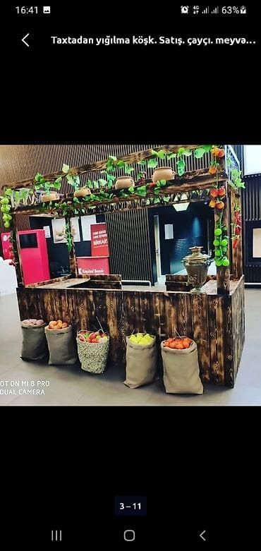 kask satışı: Taxtadan hazırlanmış ticarət köşkü. Bu köşk hər cür ticarət fəaliyyəti — 6