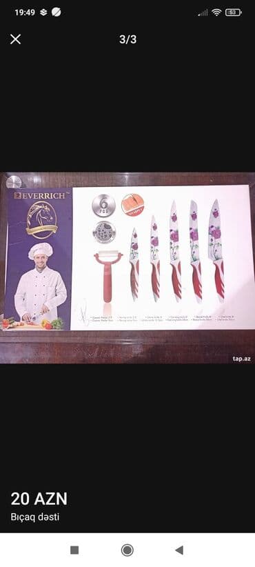 набор ножей: Bıçaq dəsti✨ 5 parça bıçaq dəsti — 3
