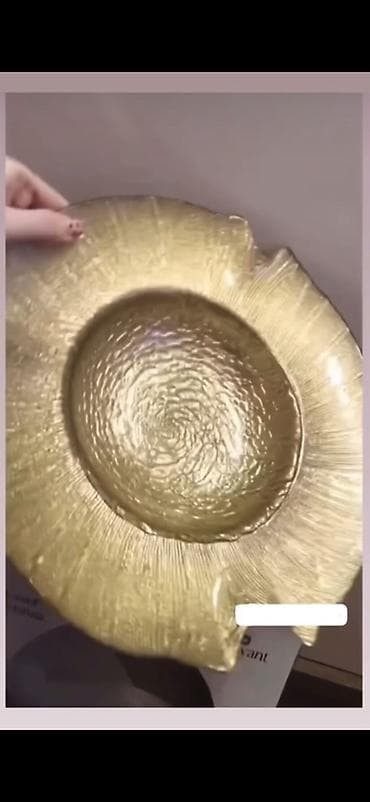 cayniy serviz: Məhsul: Emsan “Servant” dekorativ meyvə qabı - Rəng: Qızılı - — 6