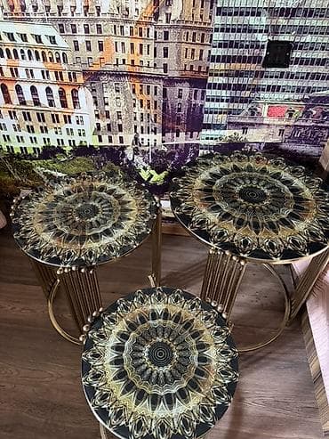 Yumru masa, Açılmayan, Təkərsiz, Şüşə, Zəmanətsiz