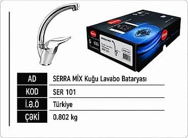 su c: SERRA MIX “Kuğu” Lavabo Bataryası - Model kodu: SER 101 - Mənşə ölkə — 1