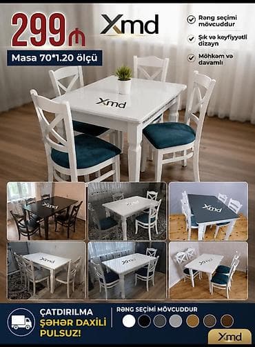 2 ci el seyf qapilar: MDF boyalı yemək masası və yumşaq stul dəstləri – zövqünüzə uyğun — 10