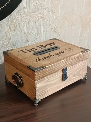 касса для денег: Коробка для чаевых.tip box. коробка для салфеток соли и зубочисток-15 — 2