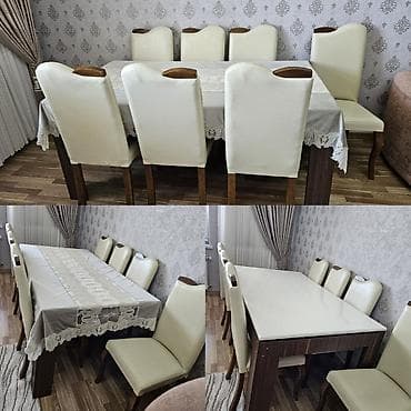 2 el kombi dolabı: Masa desti. 280azn qiymet sondu. 7 Stulla. Yaxsı veziyyetde ünvan — 1