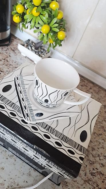 bosqab desti: Çay dəsti, rəng - Ağ, Keramika — 5