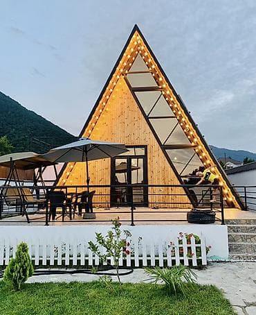 mini evler: Qəbələdə A-Frame dizaynlı günlük kirayə ev - Yer: Qəbələ, Azərbaycan — 1