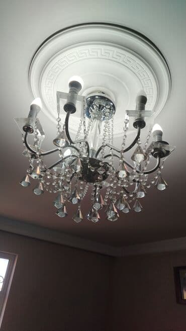 həyət işıqları: Çılçıraq, 6 lampa, Xrustal — 1