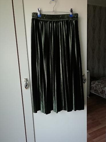 topdan geyim: Məhsul: Qadın ətəyi - Model: Plisse (büzməli) midi ətək - Material — 1