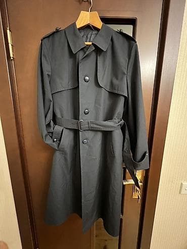 payız paltarları: Klassik tünd boz rəngli trençkot - Model: ikiqat düyməli görünüşlü — 4