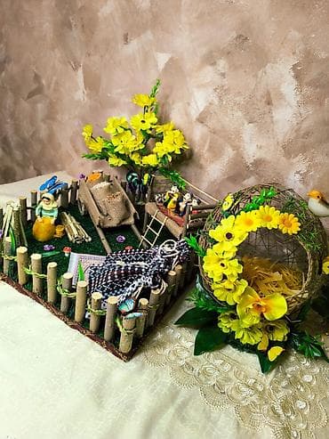 Şəkillər, tablolar: Dekorativ əl işi kompozisiyalar - Mini kənd həyəti maketi – əl — 4