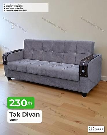 Tək divan – 210 sm - Mexanizm: açılan, bazalı (yataq funksiyalı və — 1