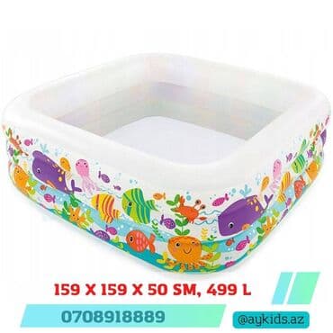 Ölçülər: hündürlük 50 sm, uzunluq 159 sm Həcmi: 90% dolu 425 l Montaj