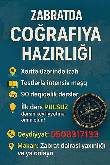 Repetitor, Coğrafiya, Azərbaycan dili, İmtahanlara hazırlıq, Abituriyent hazırlığı