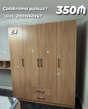 sirmə: Yeni, 4 qapılı, Siyirməli, Digər rəng, Digər material, Açılan, Düz dolab — 1