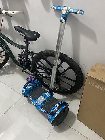 Elektrikli iki təkərli hoverboard – mavi kamuflyaj dizaynı - — 3