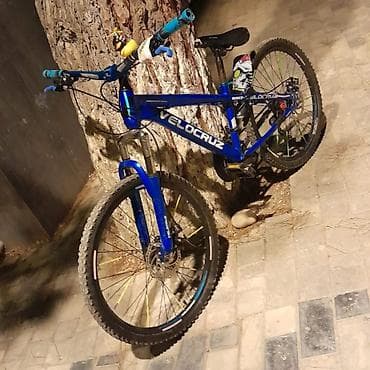 Velocruz dağ velosipedi - Güclü alüminium gövdə, parlaq mavi rəngdə -