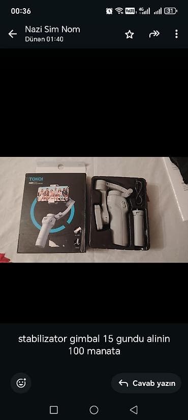 TOKQI M01 smartfon stabilizatoru (gimbal) - 3 oxlu elektron