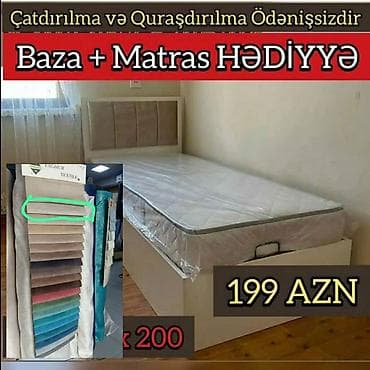 Yeni, Təknəfərlik çarpayı, Bazalı, Matras ilə, Siyirməsiz, Azərbaycan