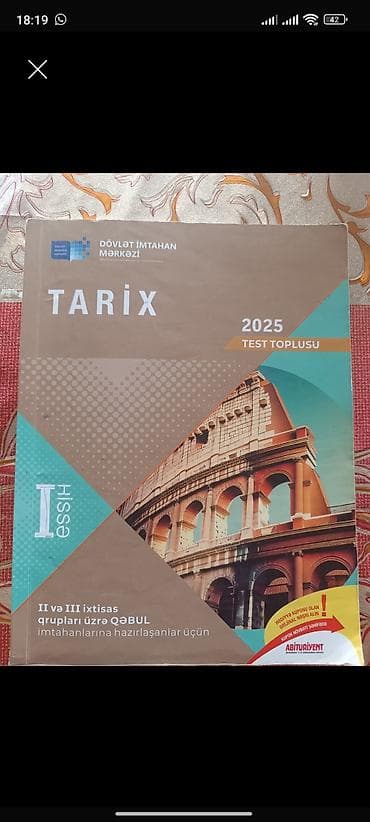 📚 Tarix test toplusu satılır! ✅ Çox az istifadə olunub ✅ Səliqəli — 1