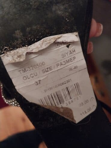 qara mokasinlər: Ölçü: 37, rəng - Qara, Yeni — 3