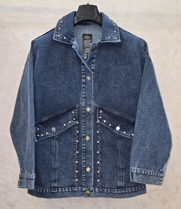 Denim cins gödəkçə - Rəng: tünd mavi, yüngül solğun effektli panellər