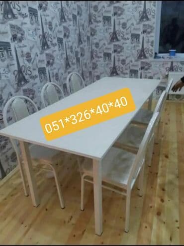 Masa və oturacaq dəstləri: Mətbəx üçün, Yeni, Açılan, Dördbucaq masa, 4 stul — 20