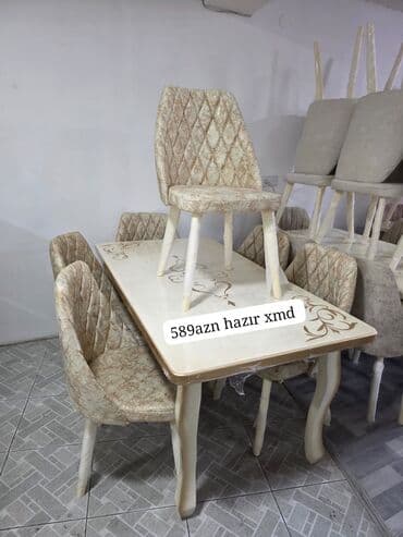 Столы: Для кухни, Новый, Нераскладной, Прямоугольный стол, 6 стульев — 1