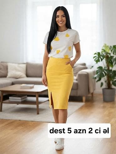 Личные вещи: Qadın geyimləri – ölçülər S/M - Uzun xarlı don, xardal rəngi, ön — 7
