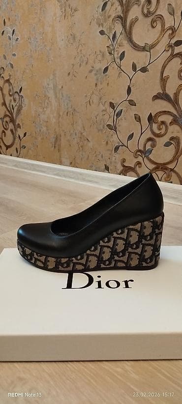 dior parfum: Qadın Platforma Ayaqqabısı – qara üst, naxışlı platforma 3 defe — 3