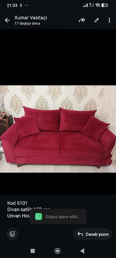 Kod 6101 Divan satilir 150 azn Unvan Hovsan Açilmir baza yoxdu Real — 1