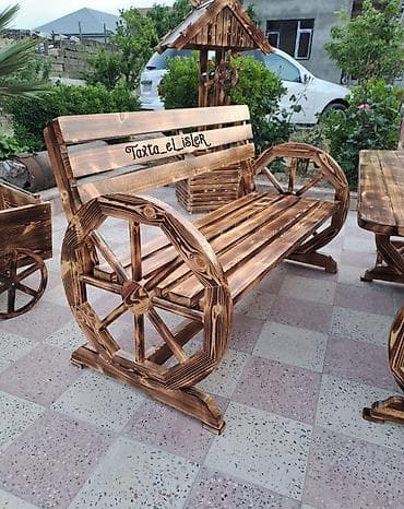 təkərli stul: Dördbucaq masa, 2 stul, Açılmayan, Stullar ilə, Taxta — 4