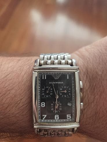 Qol saatları və aksesuarlar: Emporio Armani kişi qol saatı - Korpus: düzbucaqlı formalı, metal — 2