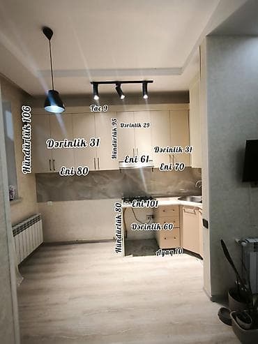 ikinci el divan: Kompakt ölçülü, künc tipli mətbəx mebeli dəsti. Açıq krem/bej rəngli — 1